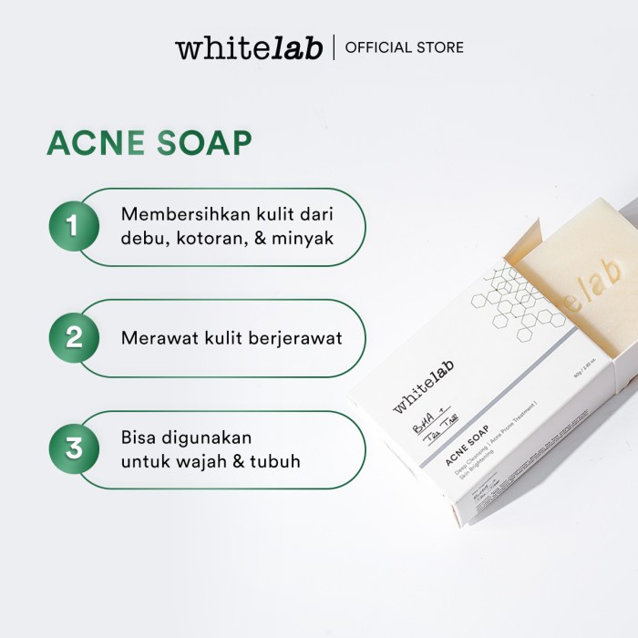 Whitelab Acne Soap - Sabun Wajah Dan Badan Untuk Kulit Berjerawat BPOM Original