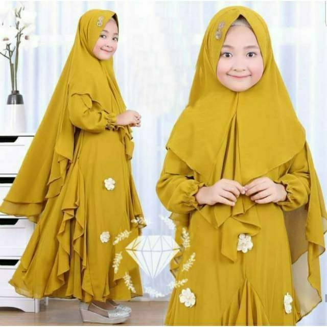 SYARI KAYLA KID ANAK, WOLFICE, GAMIS HIJAB MUSLIM, MAXY DRESS