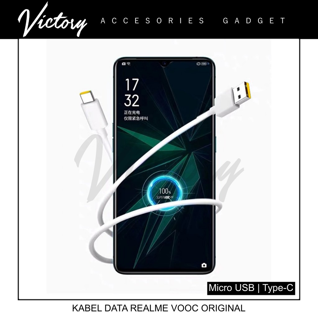 Kabel Data Realme VOOC Fast Charging Micro USB Type C Kabel Charger Realme