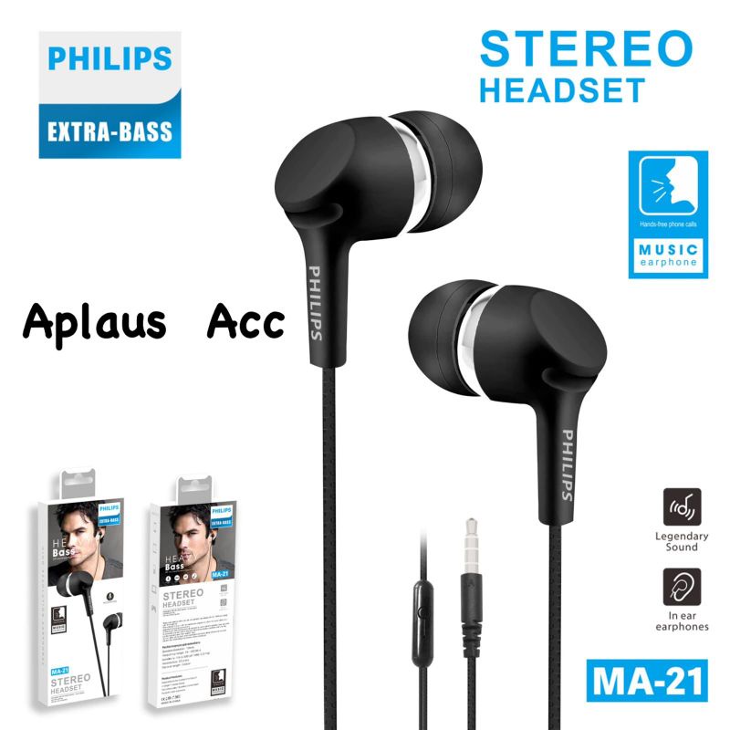 Earphone Handsfree Headset Philips  MA-21 Stereo Extra Bass MA21