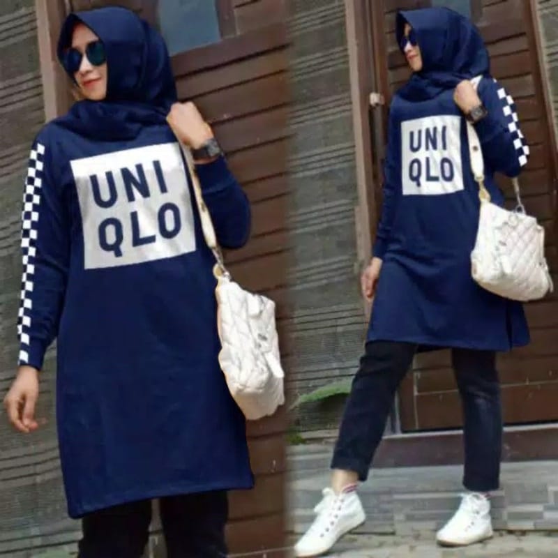 TUNIK UNIQLO FASHION PAKAIAN WANITA ATASAN BABYTERRY FEHM