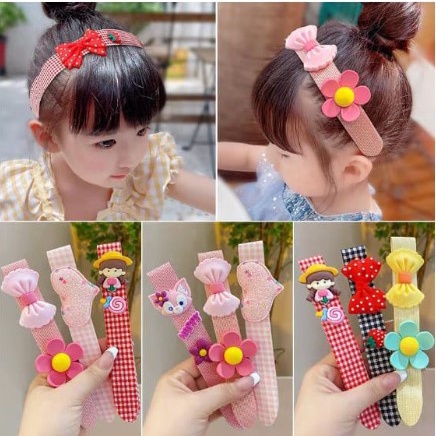 ENZ ® Bando Perekat Gaya Korea Velcro Headband / Aksesories Rambut Gaya Korea Anak &amp; Dewasa / Bando Lucu Anak Cewe / Bando Model Korea 1045