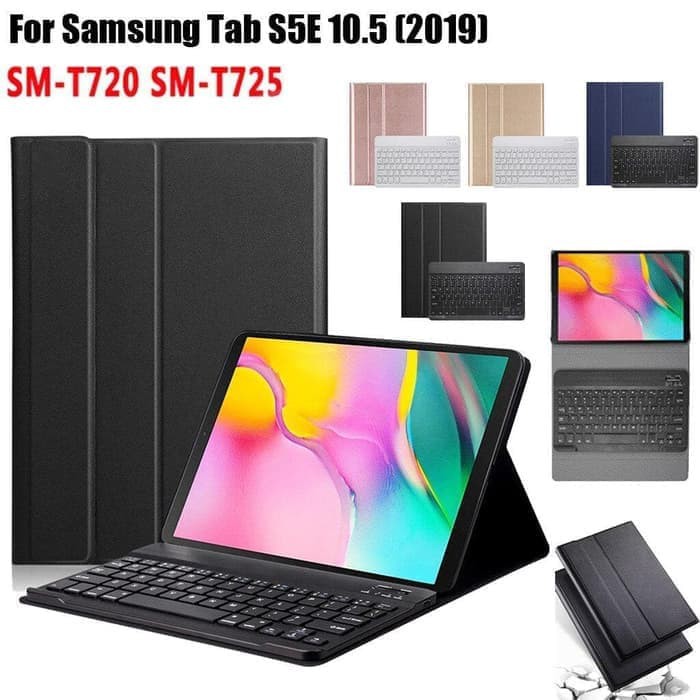 Samsung Tab S5E 10.5 Inch SMT725 Bluetooth Keyboard Book Cover Case  Hitam