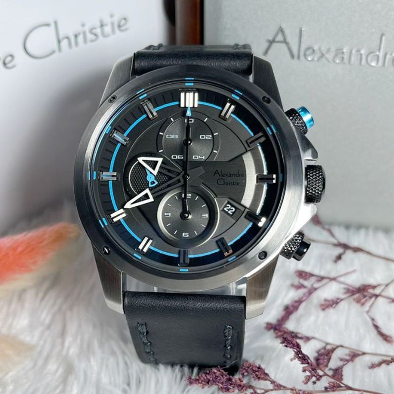 Jam Tangan Pria Alexandre Christie AC 6593 MC Original Kulit