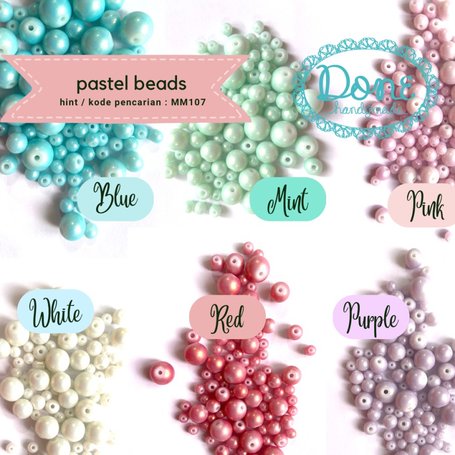 Done handymade beads manik pastel matte pastel beads macaroon MM107