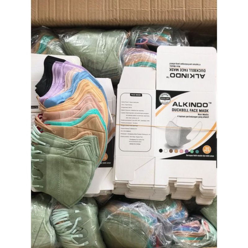 Masker Alkindo Garis Embos Warna 50pcs
