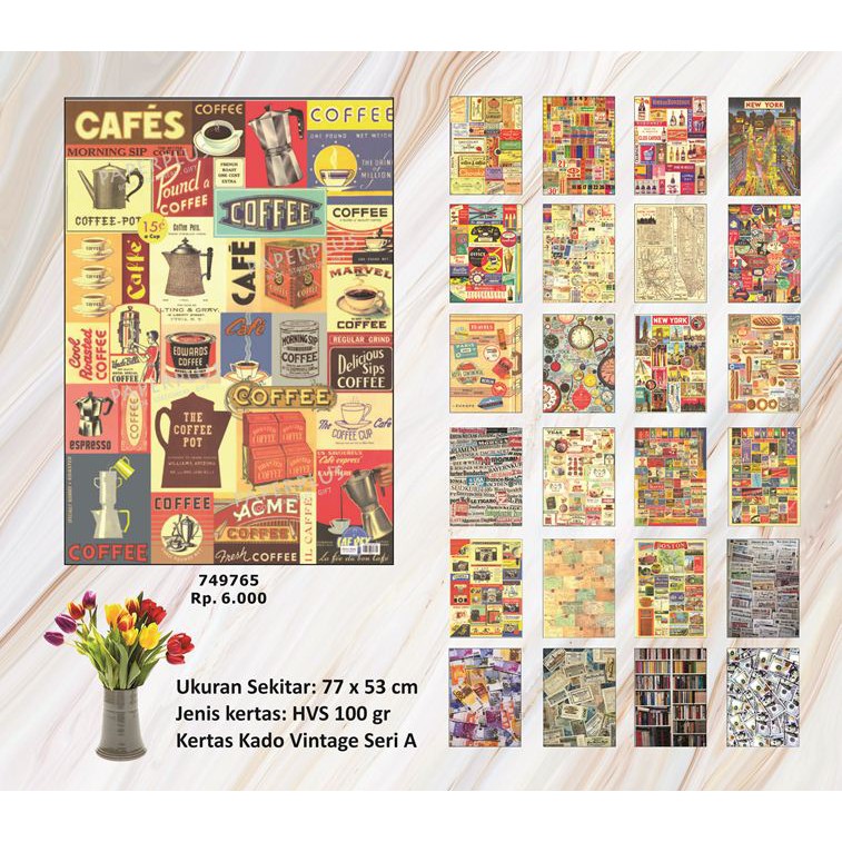 

Kertas Kado Besar Vintage Aneka Cafe_Seri A