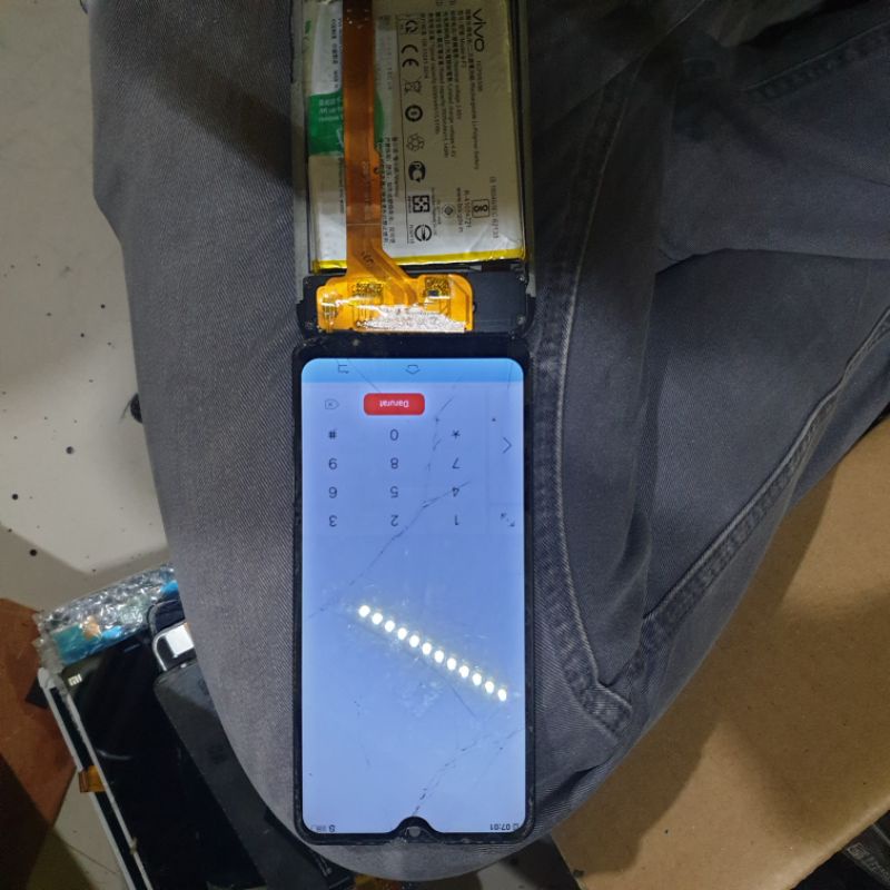 lcd vivo y91 minus kaca lcd retak