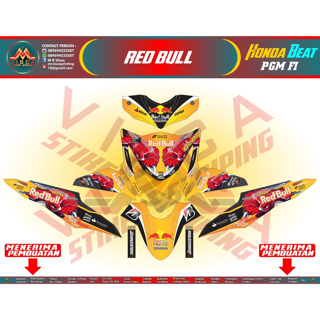 Decal Beat FI / Sticker Beat FI Red Bull