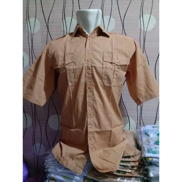 BAJU PRAMUKA LENGAN PENDEK LAKI LAKI/SMP/SMA/MEREK KARMILA/SERAGAM SEKOLAH MURAH