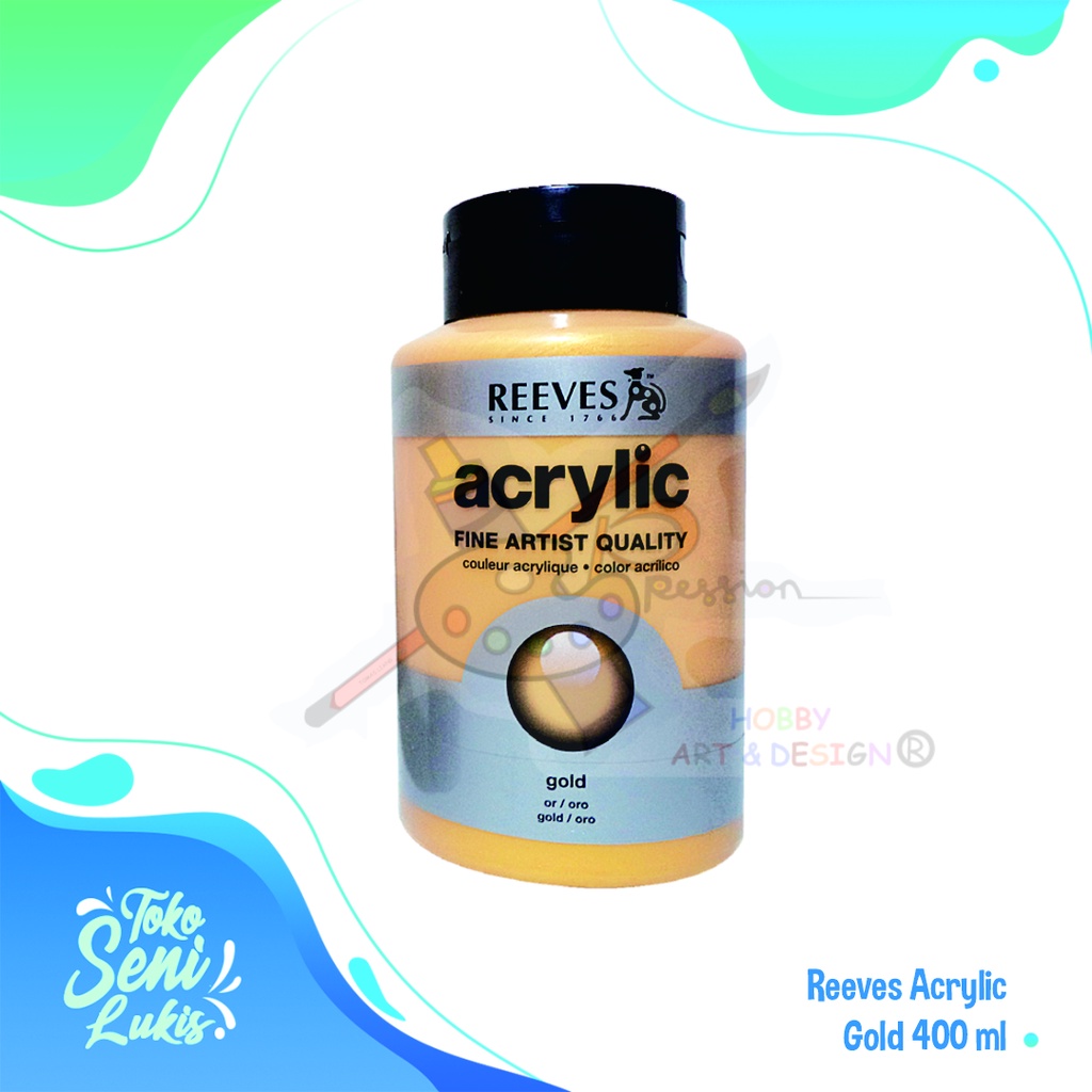 REEVES GOLD 400 ML CAT ACRYLIC WARNA EMAS