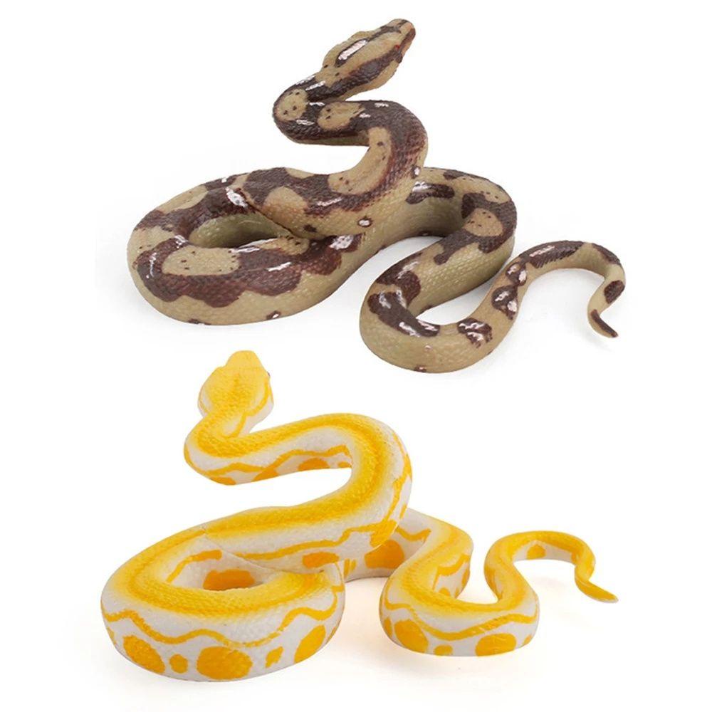 Lanfy Mainan Ular Koleksi Hadiah Mainan Halloween Model Python Liar Ukuran Besar Model Hewan Mainan Model Python