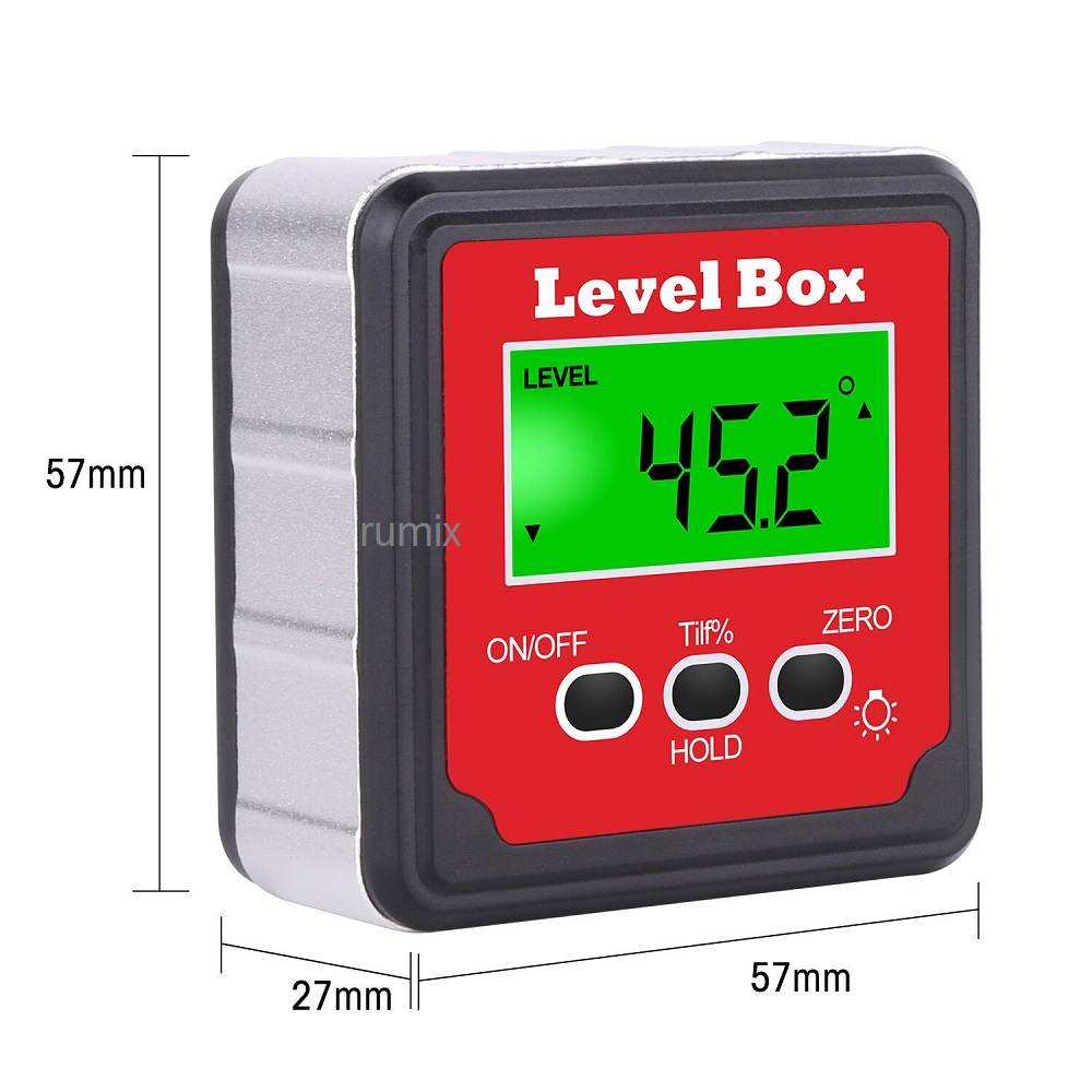 Inclinometer Digital Alat Ukur Sudut Kemiringan Slope Level Box Angle Derajat Protractor Finder Wit Magnet