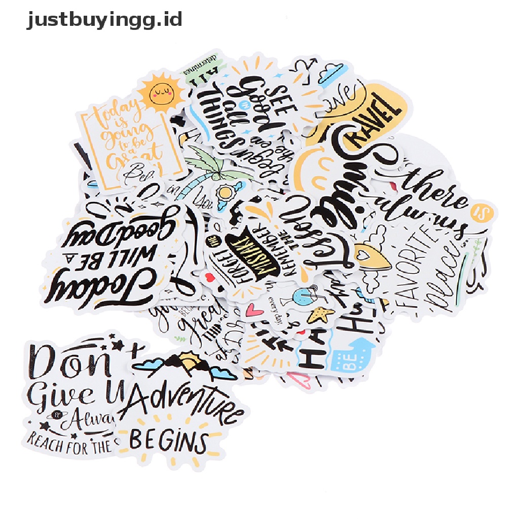 50 Pcs Stiker Kutipan Phrases Motivasi Tahan Air Untuk Laptop Skateboard