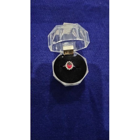 Cincin permata merah 925 perak