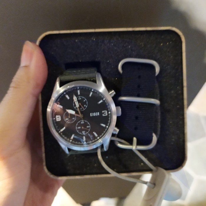 Jam Tangan EIGER1989 Glenwood Lacw Watch Silver 91000 6886 Original Cowok