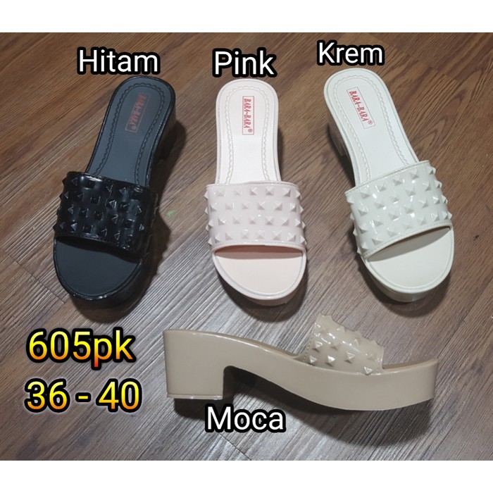 High Quality- jelly sandal bara bara sendal wanita wedges karet import 605pk