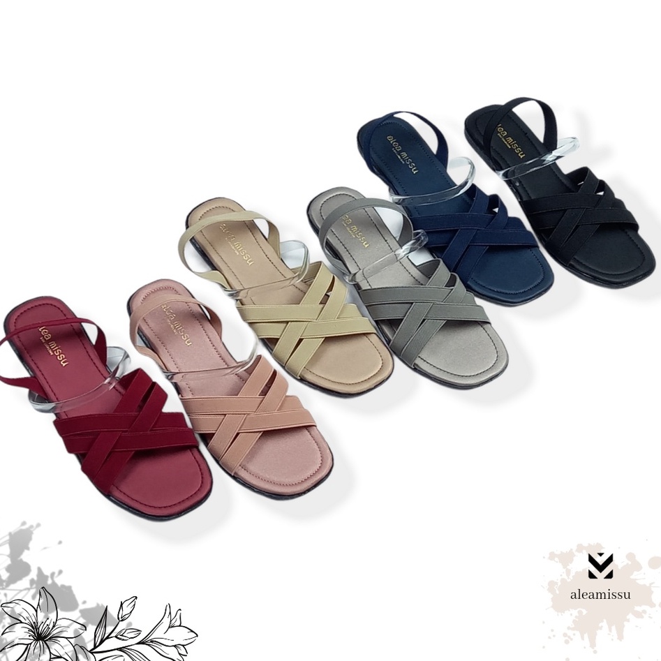 Super SALE !!! | Bianca sandals Tali Karet kombinasi Jelly Flat Sandal by aleamissu