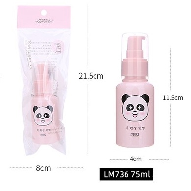 PUSH Pump botol travel PANDA Bottle Squeeze Bottle Botol Plastik Botol Isi  Botol Kosmetik Lotion