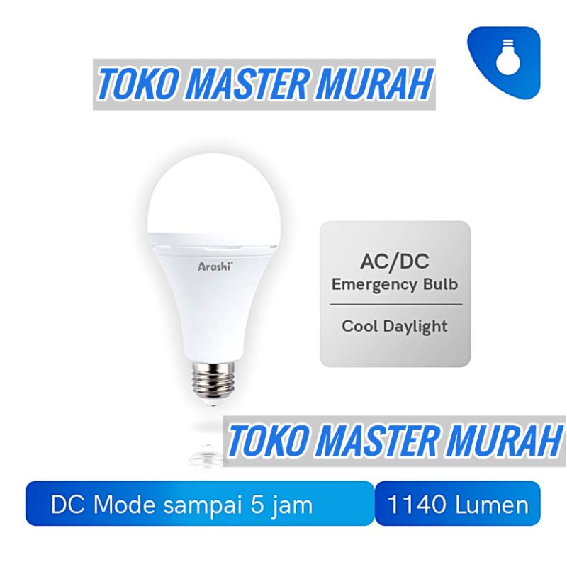 Arashi Magic 12 Watt CDL - Putih / Lampu LED emergency Lamp 12W 12Watt