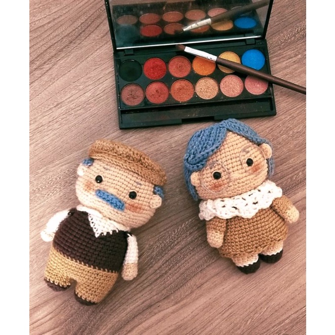 boneka rajut amigurumi - nenek kakek