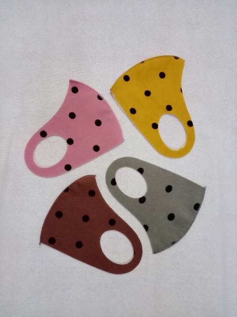 MASKER KAIN SCUBA MOTIF POLKADOT BAHAN PREMIUM KUALITAS BAGUS