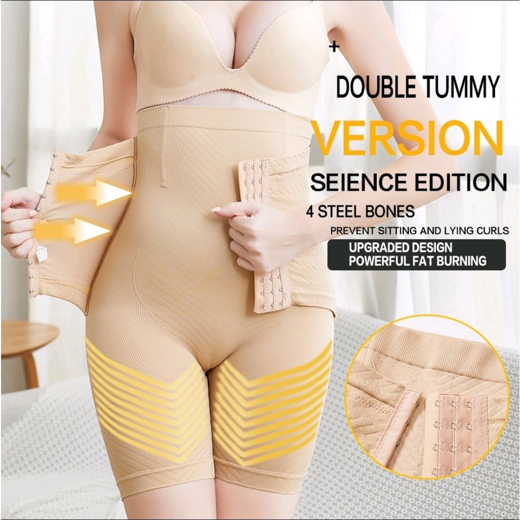 KORSET CELANA DOUBLE TUMMY 2IN1 PELANGSING PERUT DAN PAHA DENGAN PENGAIT