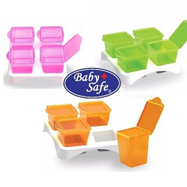 Baby Safe Multi Food Container isi 4 AP009 simpan puree mpasi babysafe