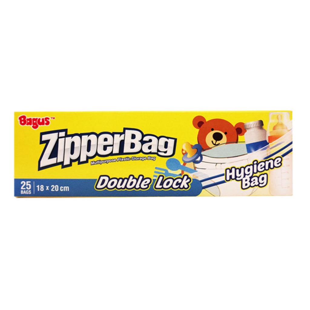 BAGUS - Double Lock Zipper Bag 18 x 20 cm