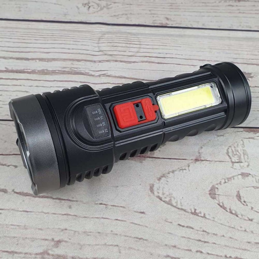 COD SENTER LED WATERPROOF USB X-BALOG  BL-822// SENTER USB XPE+COB 7800 LUMENS FLASHLIGHT WATERPROOF BL-822