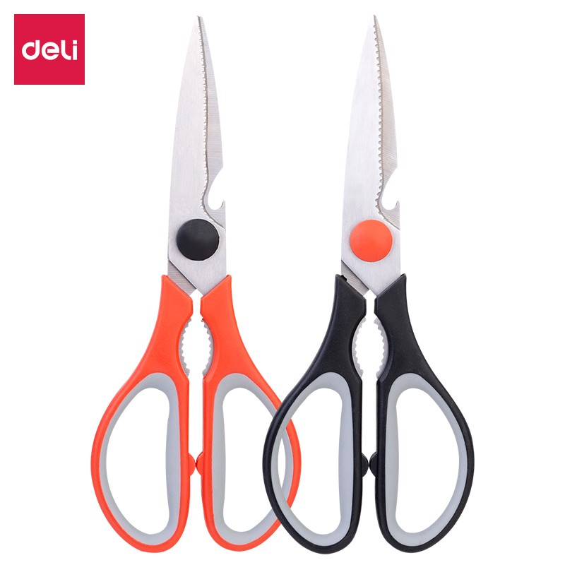 

Deli Gunting Dapur 210mm Pegangan simetris Ujung runcing 2 warna E77750