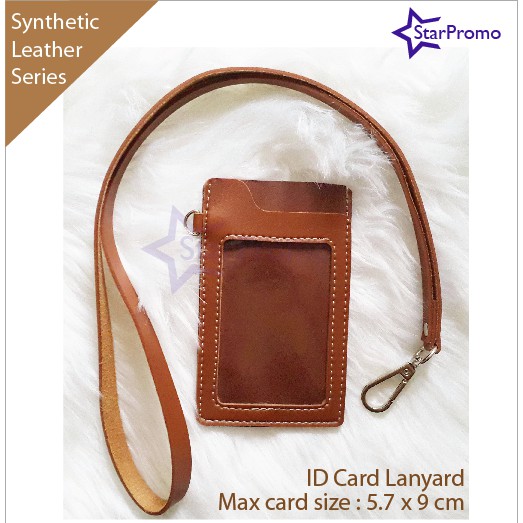 

Tali ID Card Lanyard Kulit Imitasi Synthetic Leather
