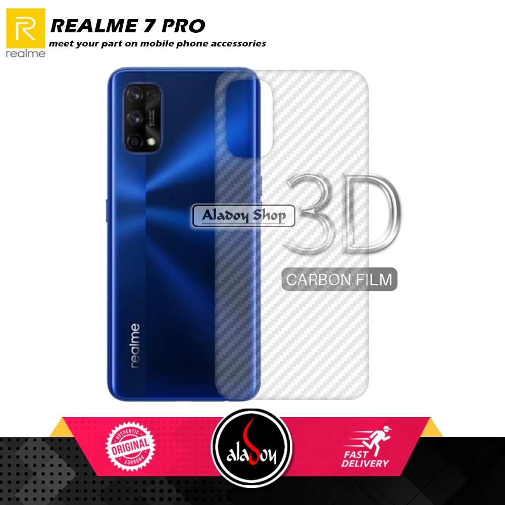 Case REALME 7 PRO Armor Fushion Transparent Casing + Tempered Glass Full Layar dan Skin Carbon