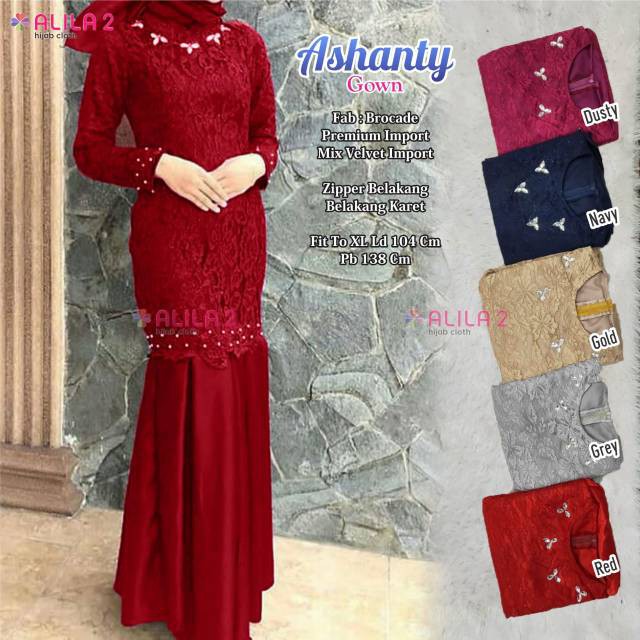 AL GAMIS BROKAT MIX VELVET ASHANTY BY ALILA
