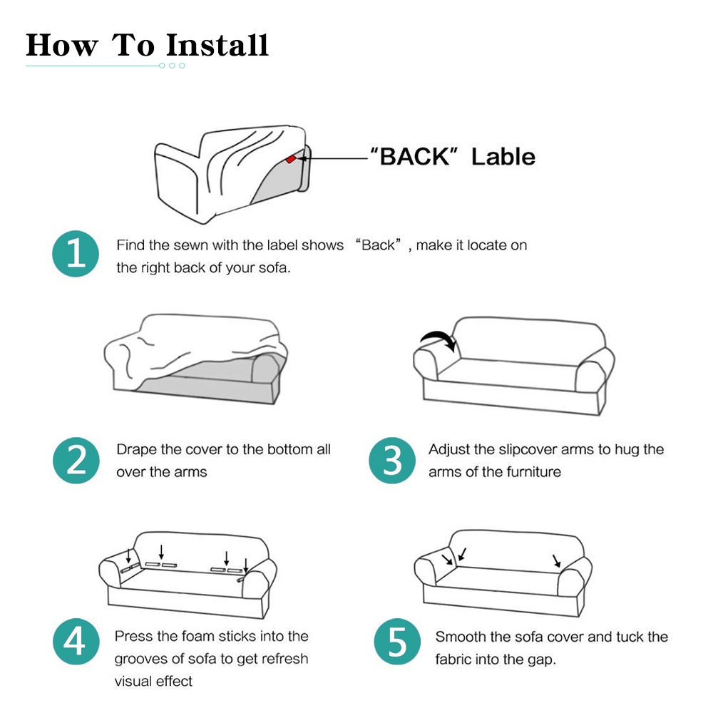 [dan tongkat busa]Cover Sofa Sarung Sofa 1/2/3 Seater Sofa Cover Elastic Sarung bantal sofa Cushion Protector Covers