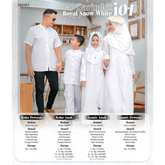 Samara I01 white busana muslim keluarga baju muslim couple