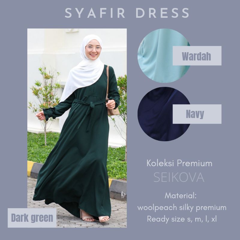 READY SIZE S- XL, SYAFIR DRESS / GAMIS PREMIUM /GAMIS BUSUI /BAJU MUSLIM REMAJA LEBARAN/ GAMIS SYARI