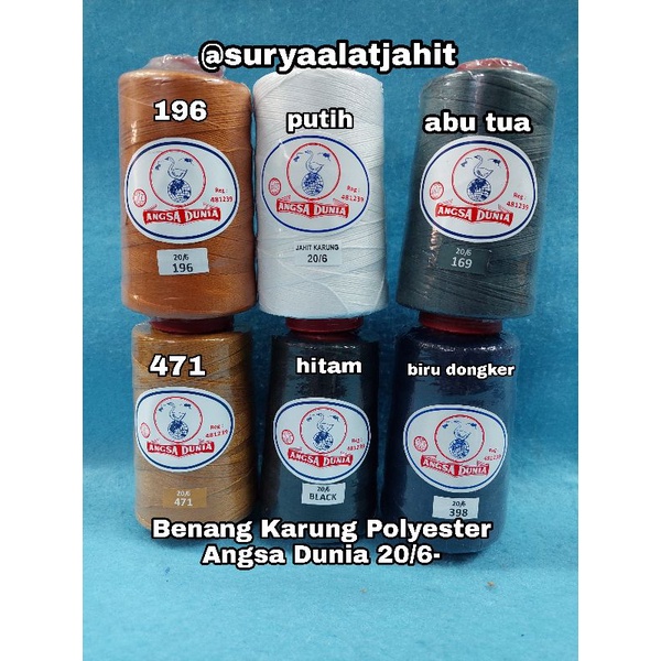 Benang Karung 20/6 Angsa Dunia warna =rp.92.500/1/2 lsn