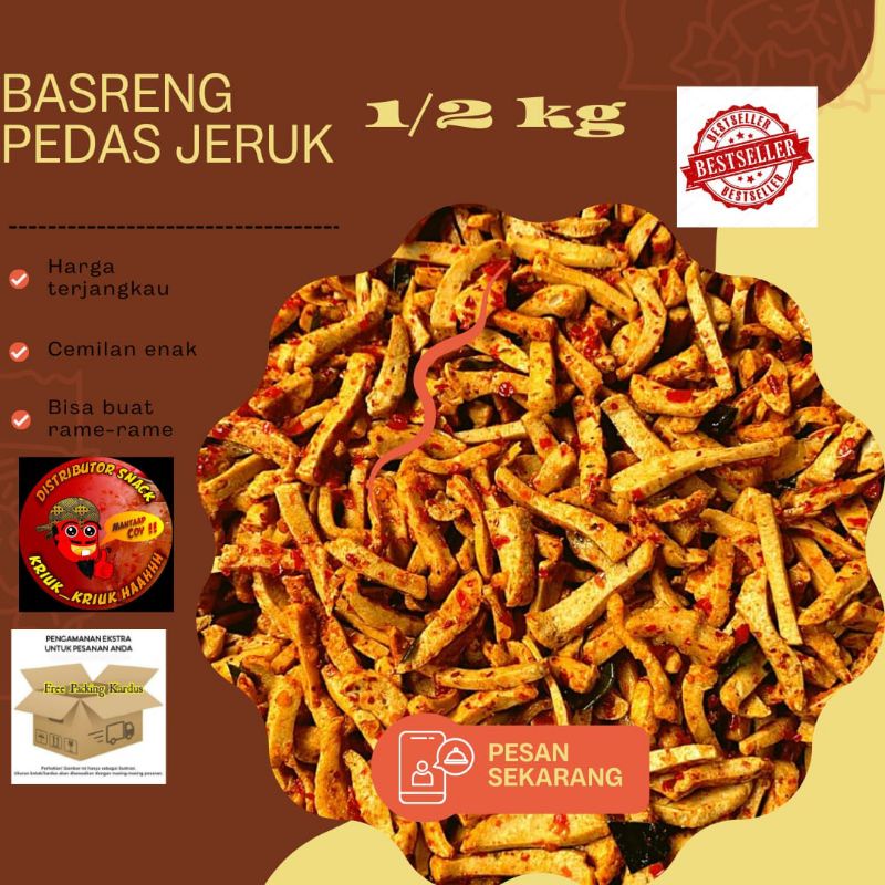 Basreng | Basreng pedas daun jeuk ½ Kg