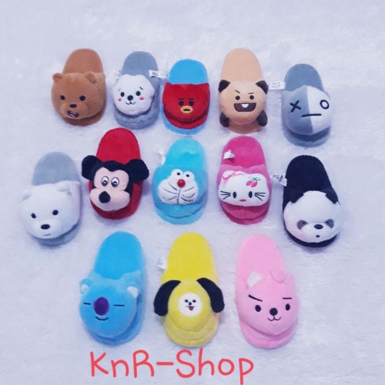 [TM. 385837] BT21 | Sandal Boneka Bulu Karakter  Rumahan Lucu|Sandal Kamar Cantik