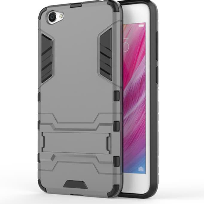 NEW CASE IRON MAN VIVO V5+ PLUS X9 STAND ROBOT/TRANSFORMER HARD COVER - HITAM MILENIA