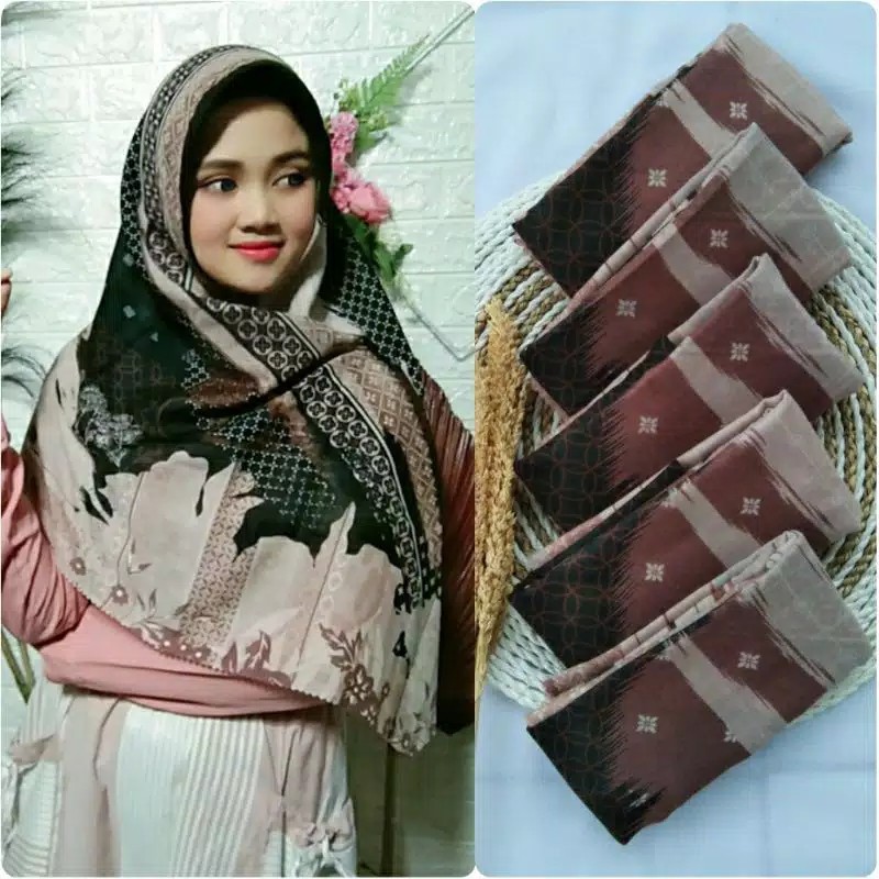 HIJAB SEGI EMPAT VOAL LASERCUT MOTIF ZARA BLACK