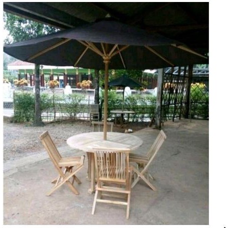 SET KURSI MEJA PAYUNG CAFE TERAS MENTAH Mebel Jati