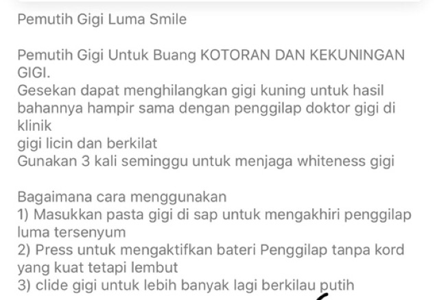 PEMUTIH GIGI LUMA SMILE TEETH POLISH WHITENER PEMBERSIH PLAK KARANG