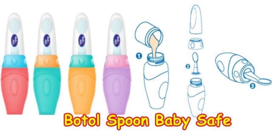 JP 029 Baby Safe Bottle Spoon Soft Squeeze / Botol Sendok Makanan Bayi