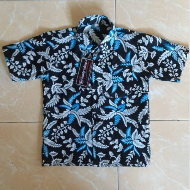 Kemeja batik anak laki laki.batik blarak biru tosca