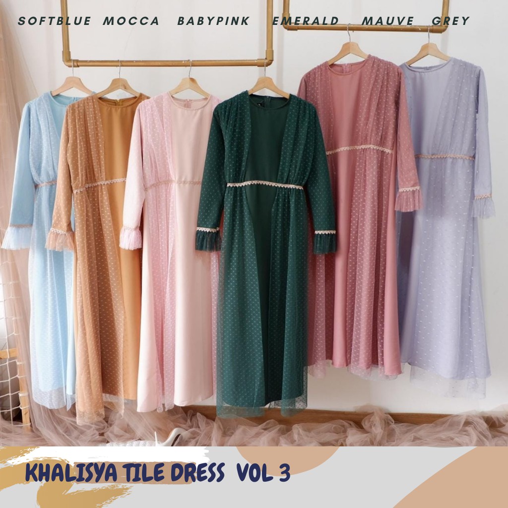 Khalisya Lace Dress/Dress Tile Ld 106/Dress Payet/Gamis Pesta/Gamis Lebaran/Dress Maternity