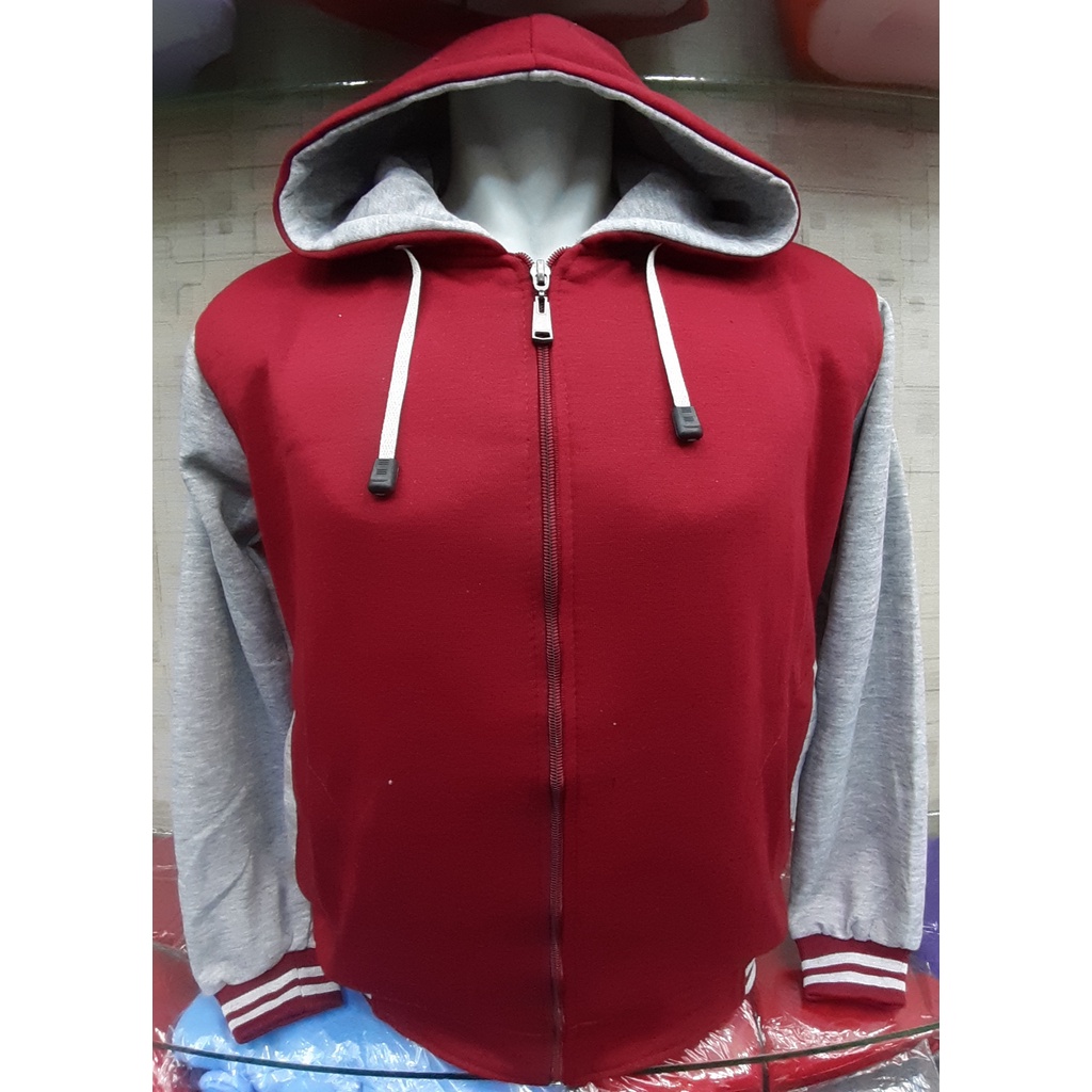 JAKET HOODIE VARSITY ZIPPER RAGLAN POLOS UNISEX PRIA &amp; WANITA BANYAK WARNA