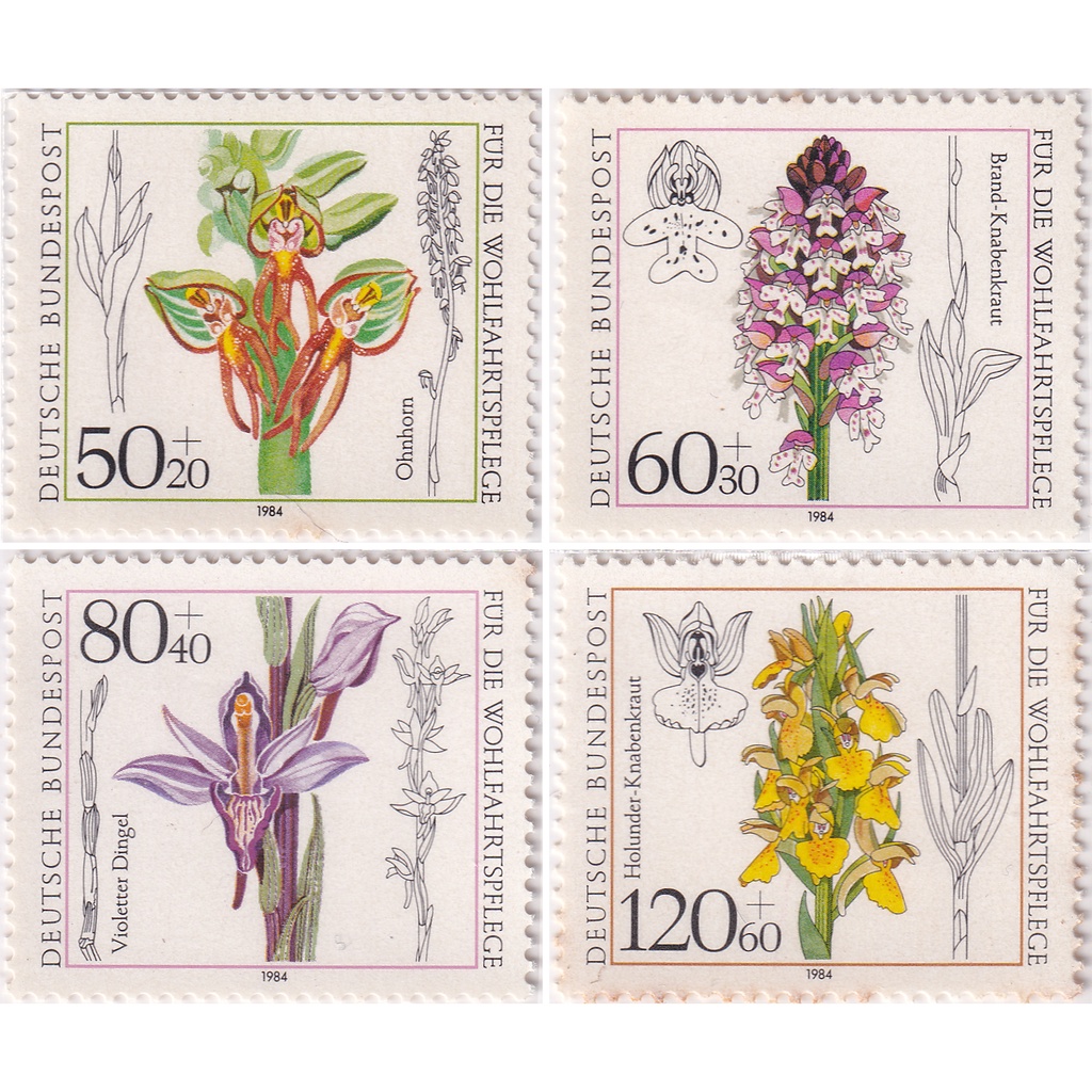 

Prangko Germany 1984 - Charity Stamps - Orchids