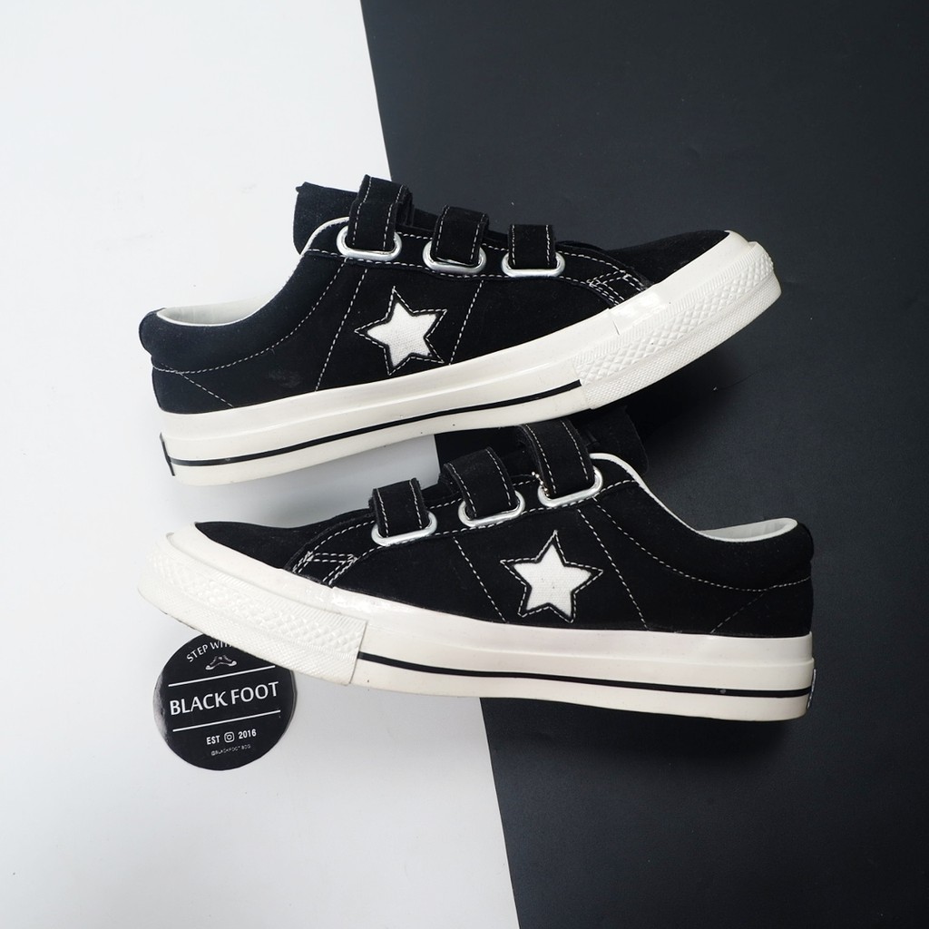 converse one star pro 3v ox black & white shoes